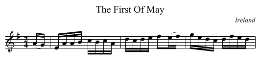 First Of May, The  - staff notation
