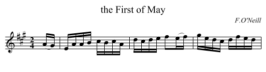First of May, the  - staff notation