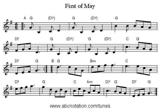 First of May - staff notation