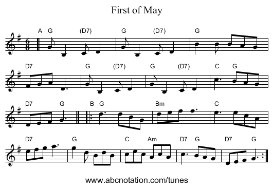 First of May - staff notation
