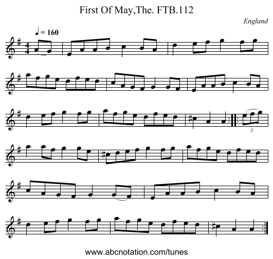 First Of May,The. FTB.112 - staff notation