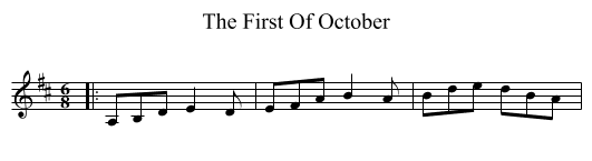 First Of October, The  - staff notation