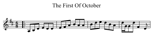 First Of October, The  - staff notation