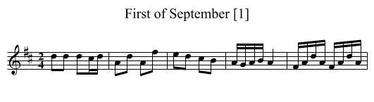 First of September [1] - staff notation