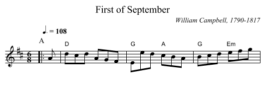 First of September - staff notation