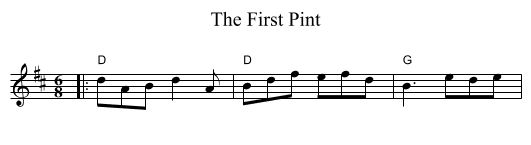 First Pint, The  - staff notation
