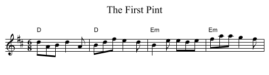 First Pint, The  - staff notation