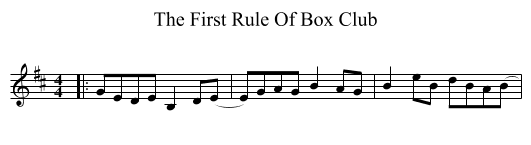 First Rule Of Box Club, The  - staff notation