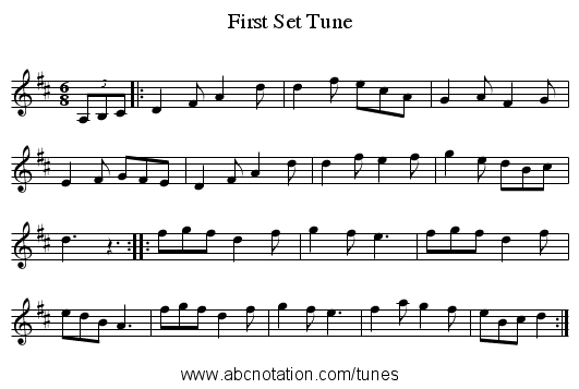 First Set Tune - staff notation