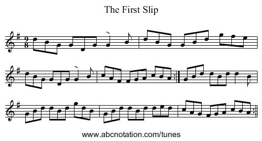 First Slip, The - staff notation
