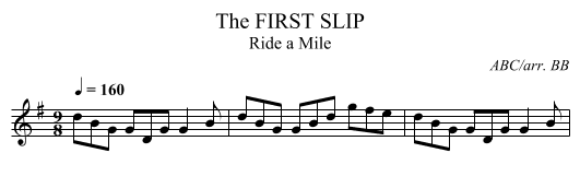 FIRST SLIP, The - staff notation