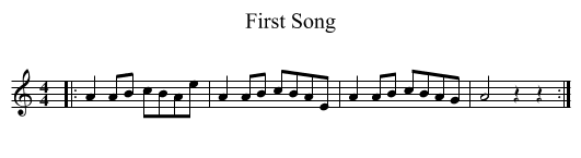First Song - staff notation