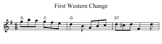 First Western Change - staff notation