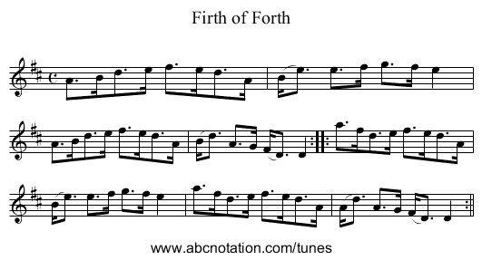 Firth of Forth - staff notation