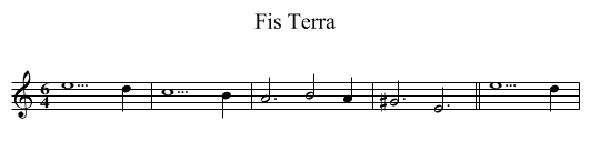 Fis Terra - staff notation