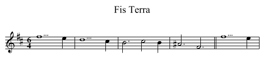 Fis Terra - staff notation