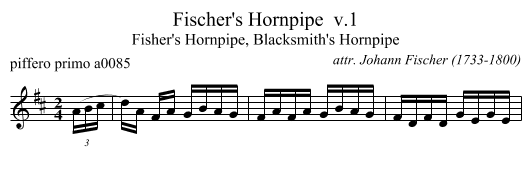 Fischer's Hornpipe  v.1 - staff notation