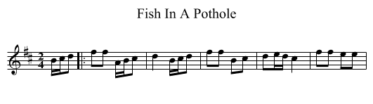 Fish In A Pothole - staff notation