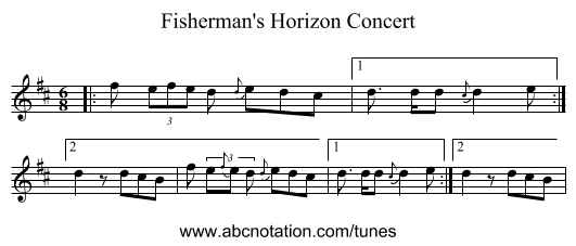 Fisherman's Horizon Concert - staff notation