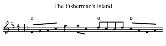 Fisherman's Island, The  - staff notation