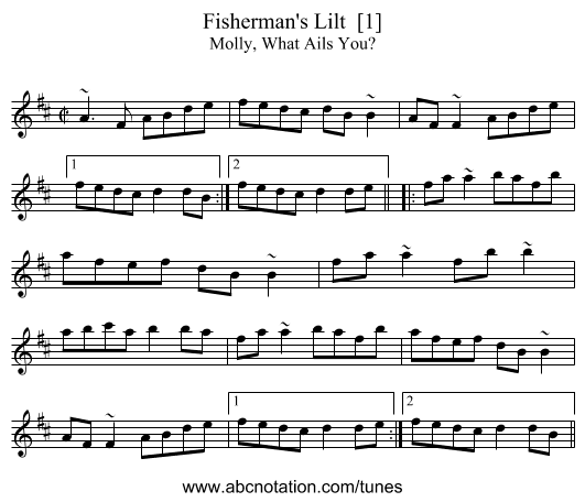 Fisherman's Lilt  [1] - staff notation