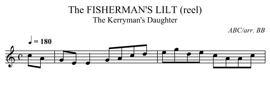 FISHERMAN'S LILT (reel), The - staff notation