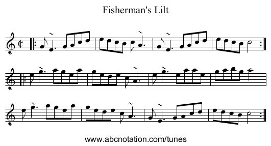 Fisherman's Lilt - staff notation