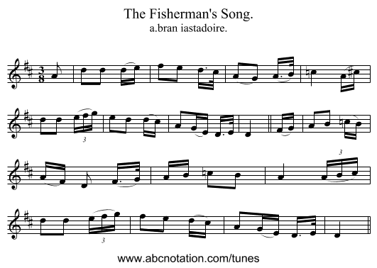 Fisherman's Song., The - staff notation