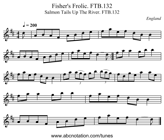 Fisher's Frolic. FTB.132 - staff notation