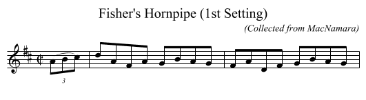 Fisher's Hornpipe (1st Setting) - staff notation