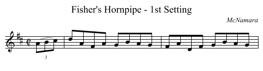 Fisher's Hornpipe - 1st Setting - staff notation