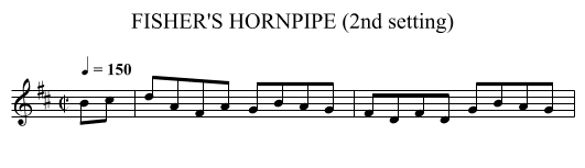 FISHER'S HORNPIPE (2nd setting) - staff notation