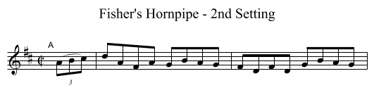 Fisher's Hornpipe - 2nd Setting - staff notation
