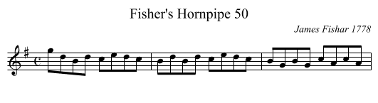 Fisher's Hornpipe 50 - staff notation