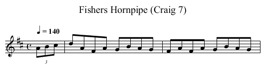 Fishers Hornpipe (Craig 7) - staff notation
