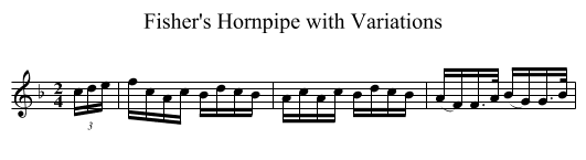 Fisher's Hornpipe with Variations - staff notation
