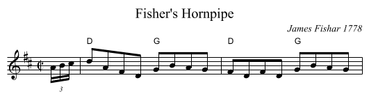 Fisher's Hornpipe - staff notation