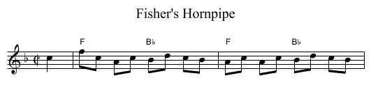 Fisher's Hornpipe - staff notation