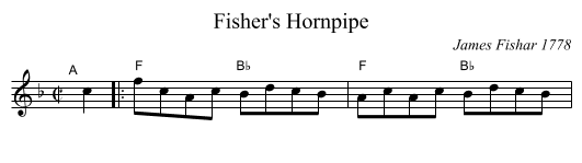 Fisher's Hornpipe - staff notation