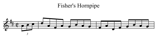 Fisher's Hornpipe - staff notation