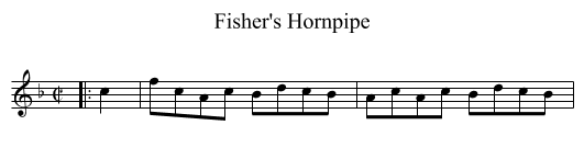 Fisher's Hornpipe - staff notation
