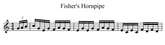Fisher's Hornpipe - staff notation
