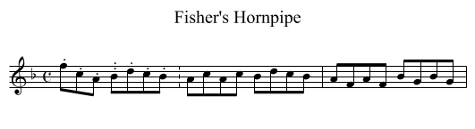 Fisher's Hornpipe - staff notation