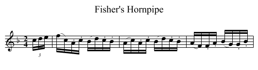Fisher's Hornpipe - staff notation