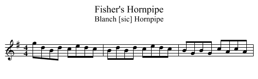 Fisher's Hornpipe - staff notation