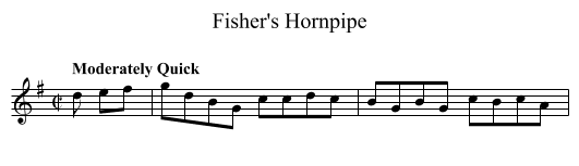 Fisher's Hornpipe - staff notation