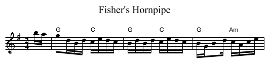 Fisher's Hornpipe - staff notation