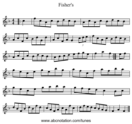 Fisher's - staff notation