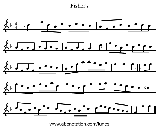 Fisher's - staff notation