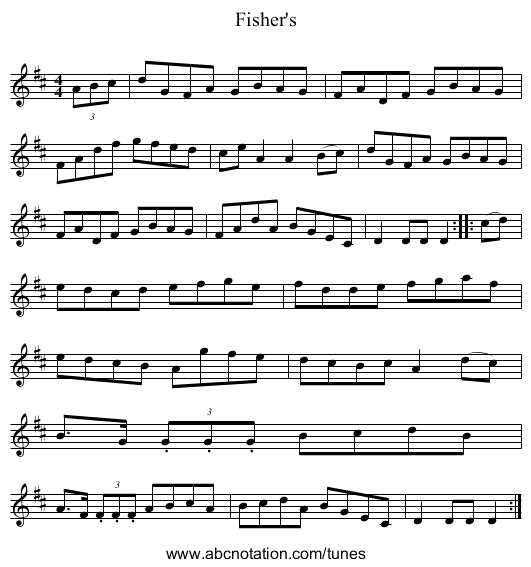 Fisher's - staff notation